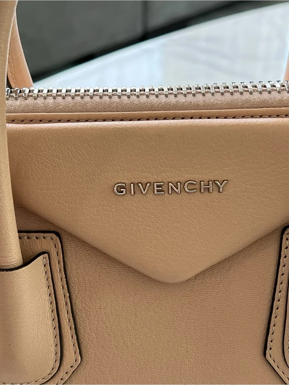 Authentic Givenchy Tan Leather Satchel -Like New